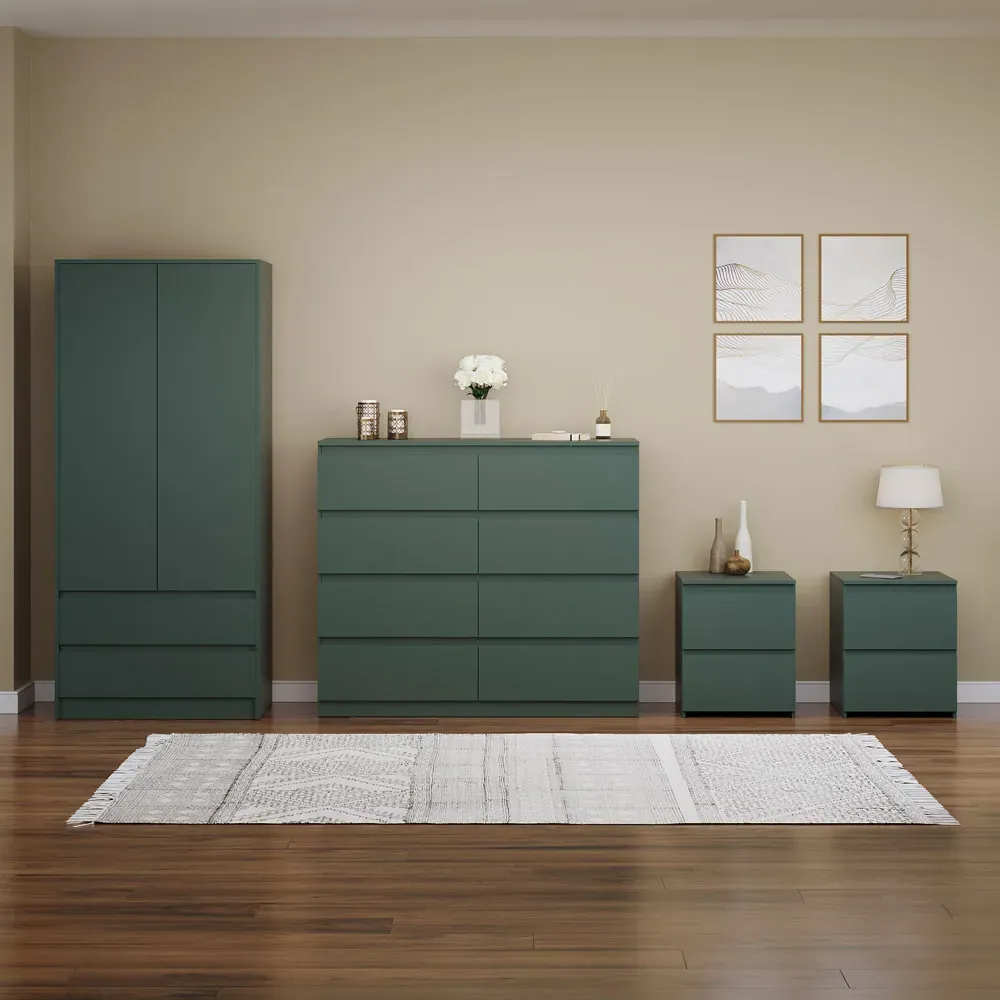 4 Piece Bedroom Furniture Set - Jasper Green
