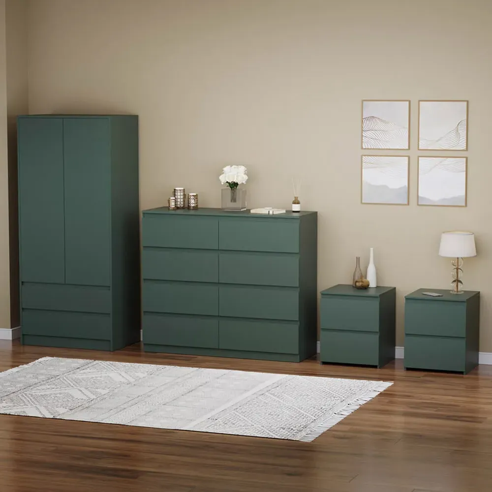 4 Piece Bedroom Furniture Set - Jasper Green