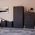 4 Piece Bedroom Furniture Set with Storage - Black