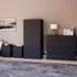 4 Piece Bedroom Furniture Set with Storage - Black