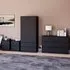 4 Piece Bedroom Furniture Set with Storage - Black