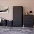4 Piece Bedroom Furniture Set with Storage - Black