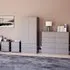 4 Piece Bedroom Furniture Set with Storage - Grey