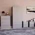 4 Piece Bedroom Furniture Set with Storage - Grey