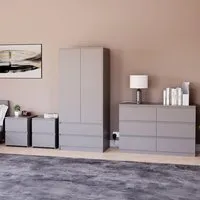 4 Piece Bedroom Furniture Set with Storage - Grey