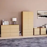 4 Piece Bedroom Furniture Set with Storage - Pine