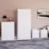 4 Piece Bedroom Furniture Set with Storage - White