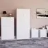 4 Piece Bedroom Furniture Set with Storage - White