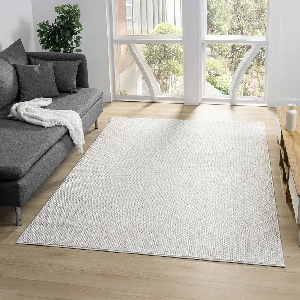 Avior Pebble Mottled Rug - Cream, Polyester