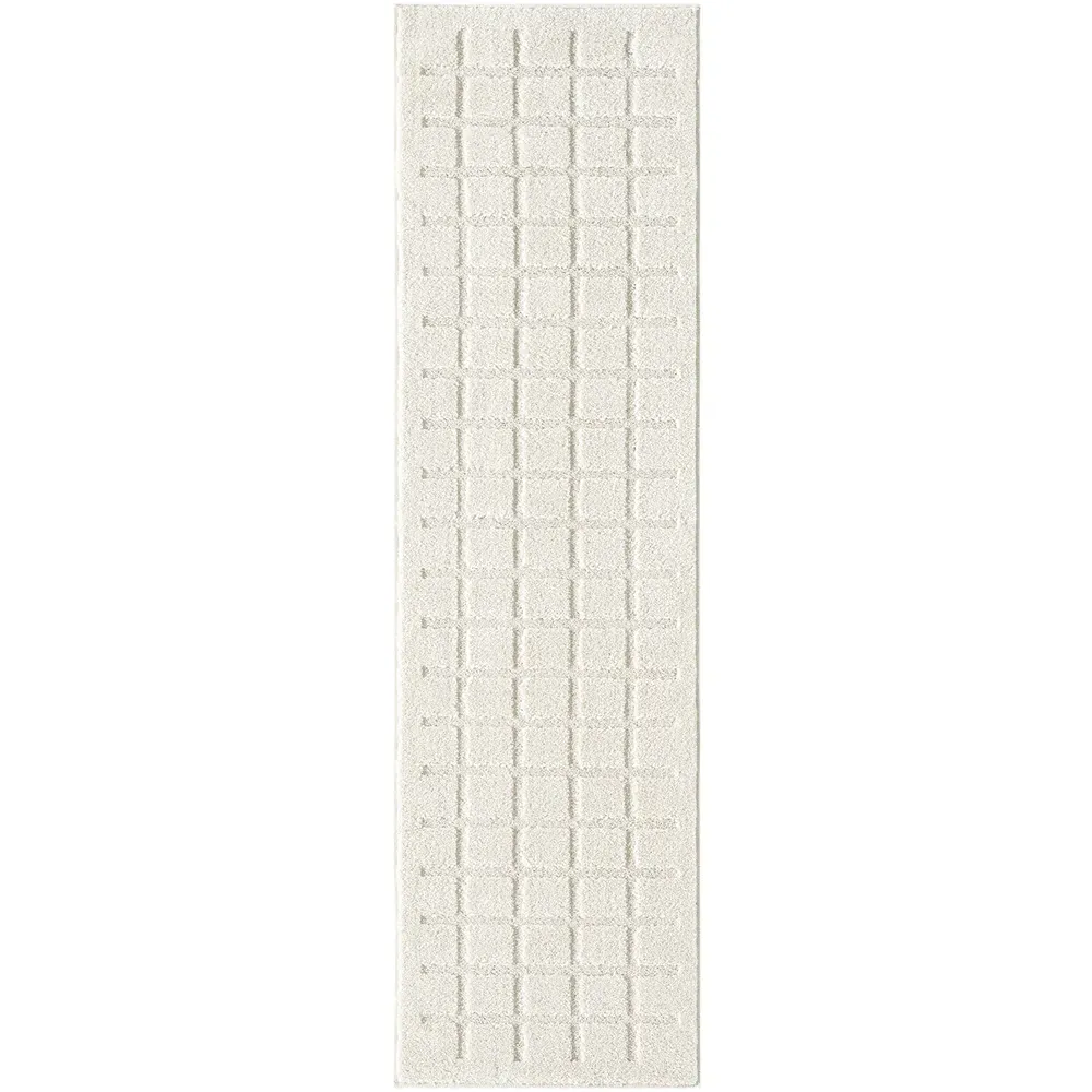 Aya Embossed Cube Area Rug - Cream