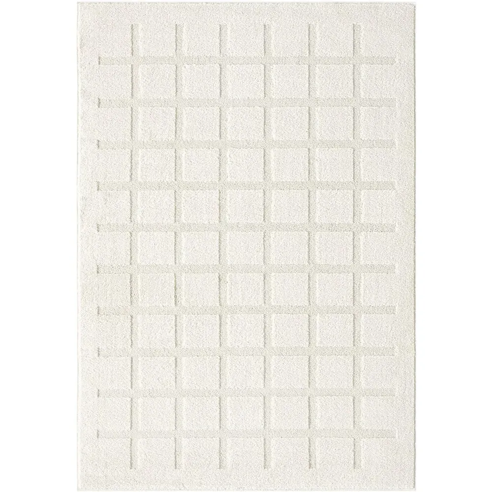 Aya Embossed Cube Area Rug - Cream image