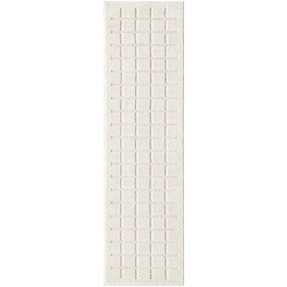 Aya Embossed Cube Area Rug - Cream