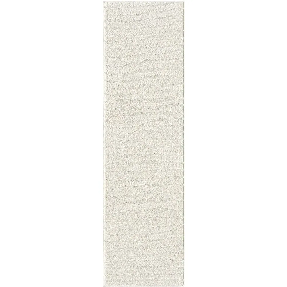 Aya Embossed Lines Area Rug - Cream
