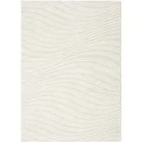 Aya Embossed Waves Area Rug - Cream