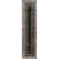 Bordered Shimmer Shaggy Area Rug - Grey, Polyester