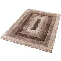 Bronze Bordered Shimmer Shaggy Area Rug - Bronze, Polyester