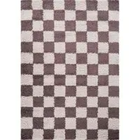Chester Checkered Shaggy Rug - Lilac