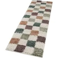 Chester Checkered Shaggy Rug - Multi