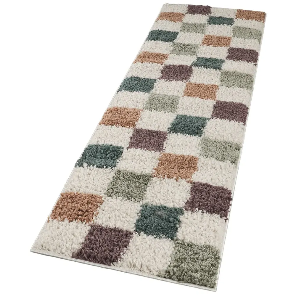Chester Checkered Shaggy Rug - Multi