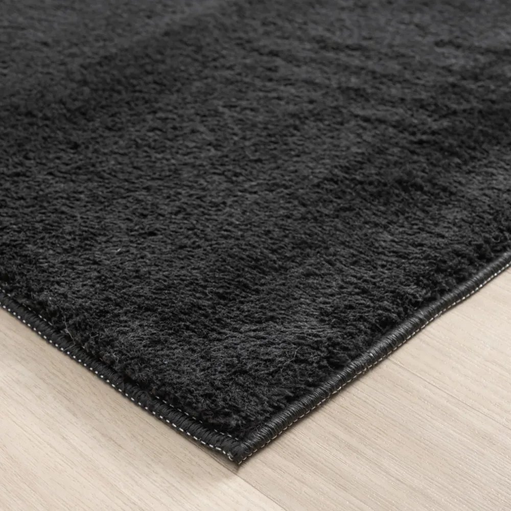 Comfy Anti Slip Rug - Black, Polyester