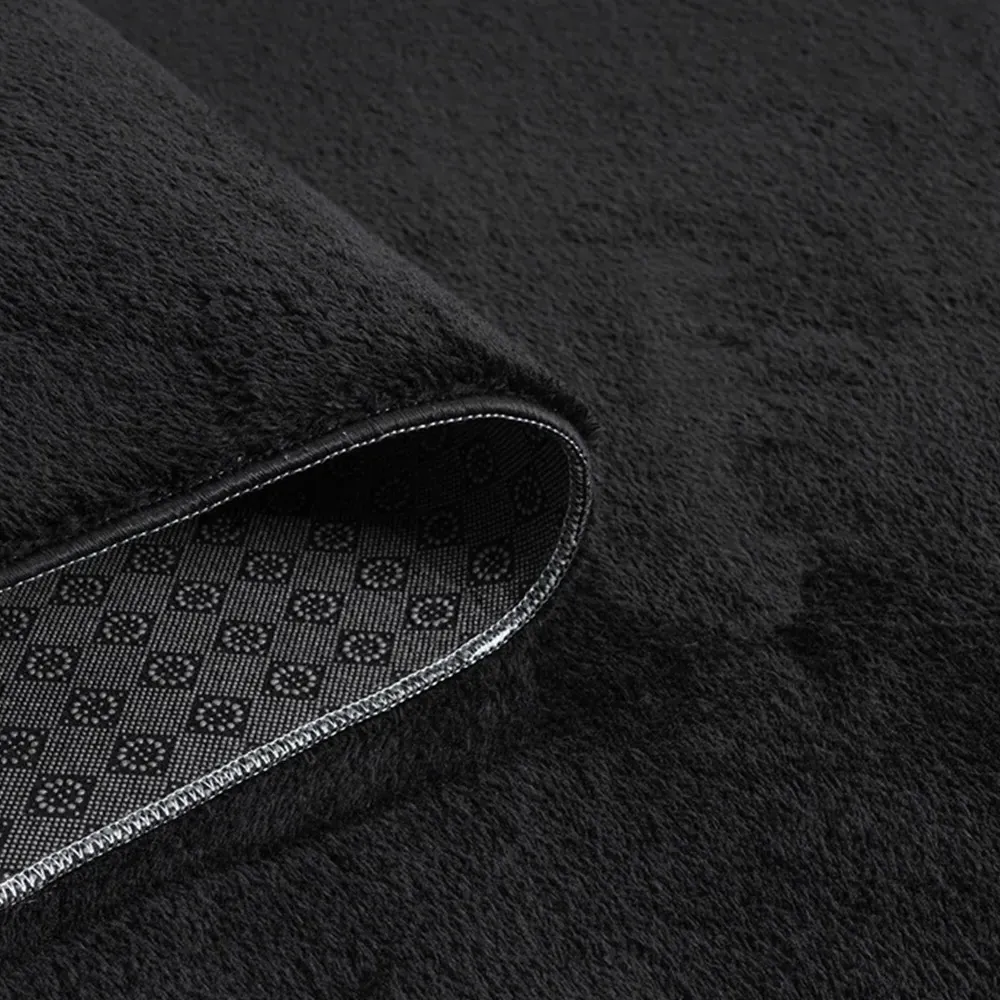 Comfy Anti Slip Rug - Black, Polyester