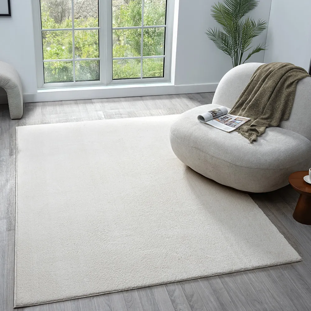 Comfy Anti Slip Rug - Cream, Polyester