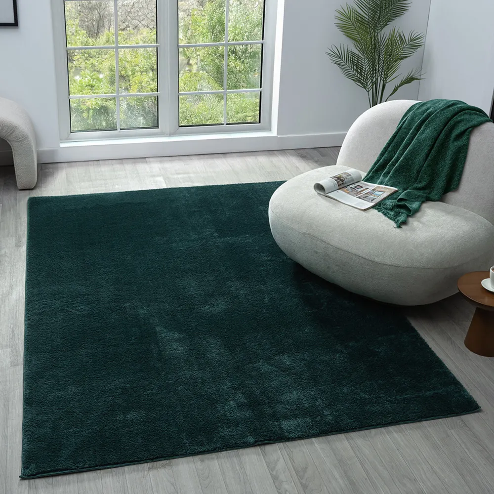 Comfy Anti Slip Rug - Emerald, Polyester