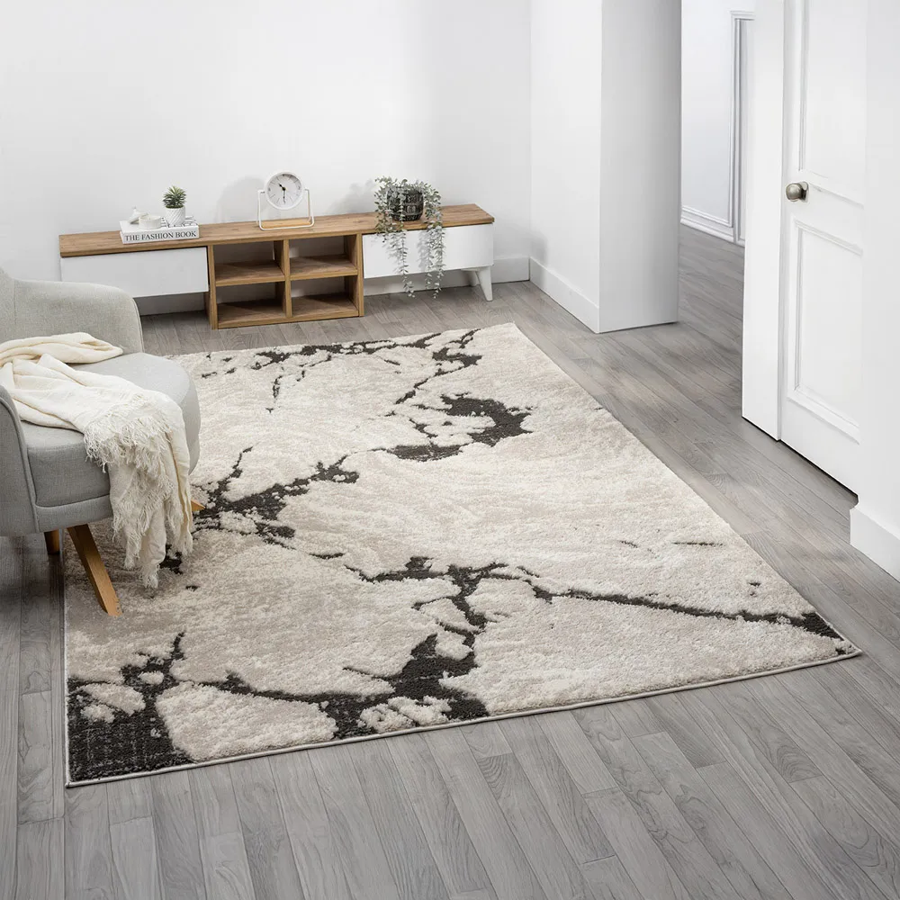 Eleanor Abstract Embossed Rug - Mocha