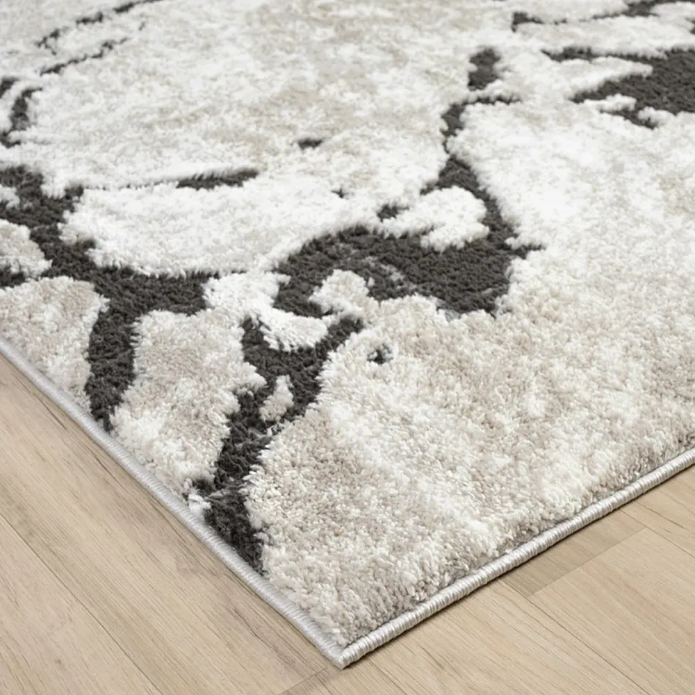 Eleanor Abstract Embossed Rug - Mocha