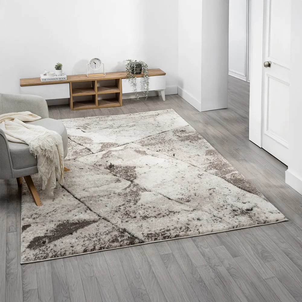 Eleanor Embossed Rug - Mocha Slate, Polypropylene