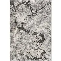 Eleanor Grey Abstract Embossed Rug - Grey, Polypropylene