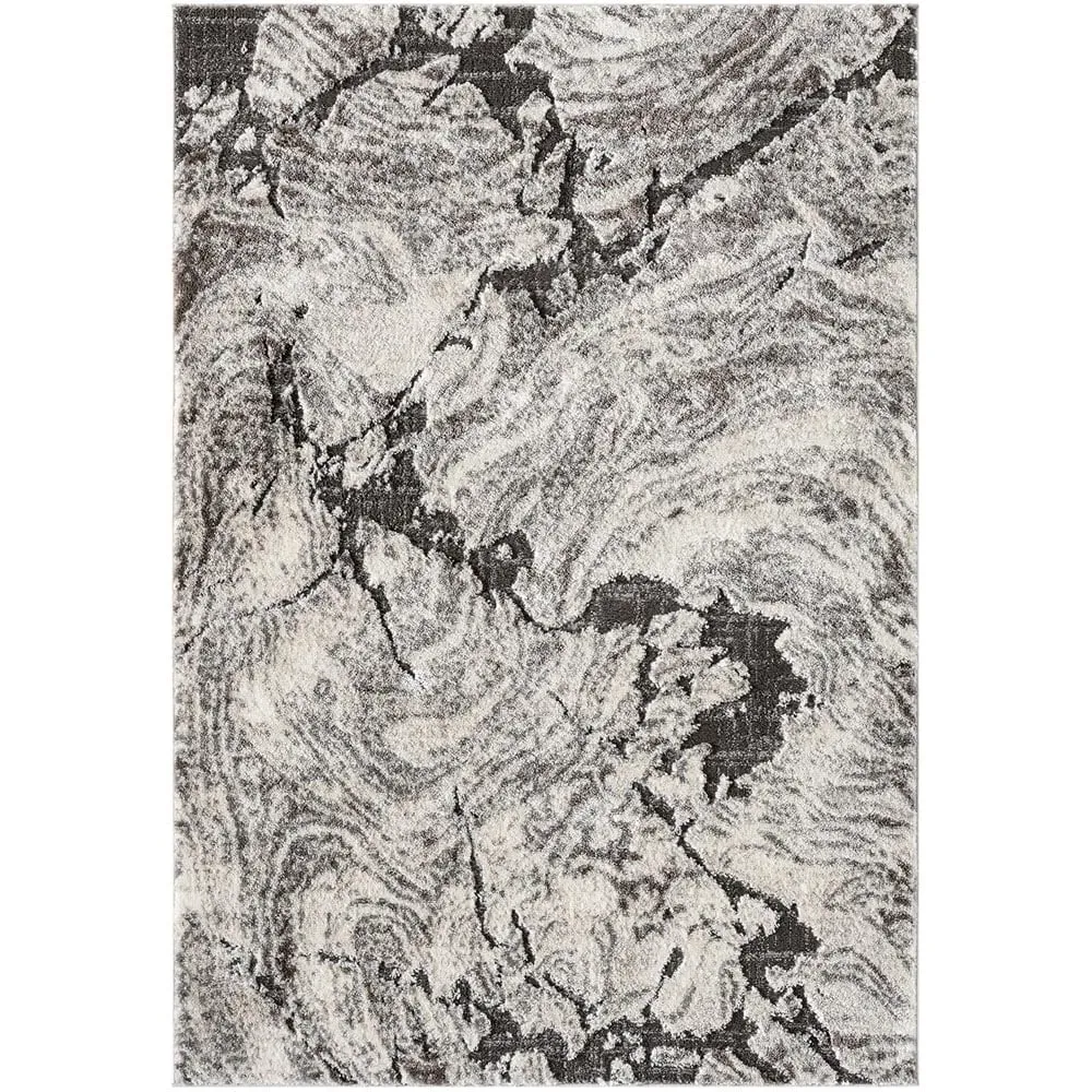 Eleanor Grey Abstract Embossed Rug - Grey, Polypropylene image