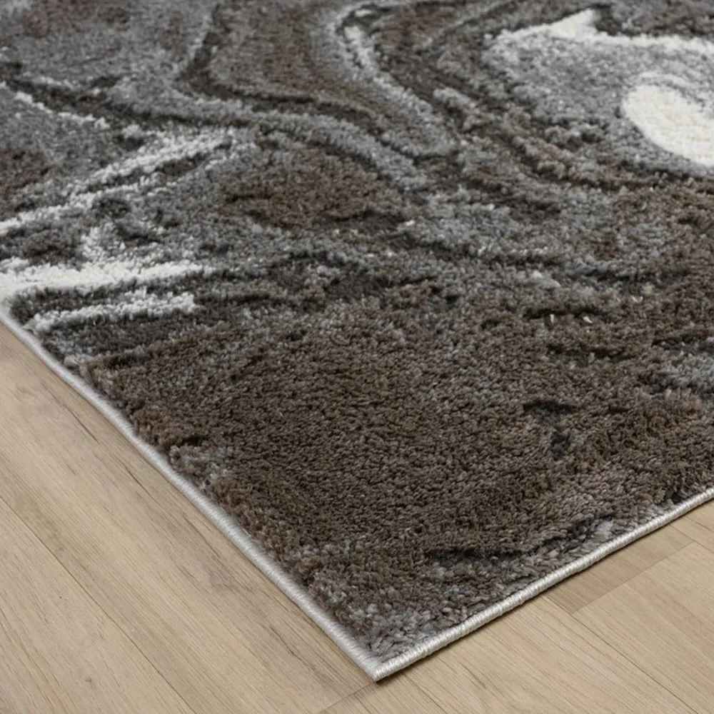 Eleanor Marble Embossed Rug - Grey