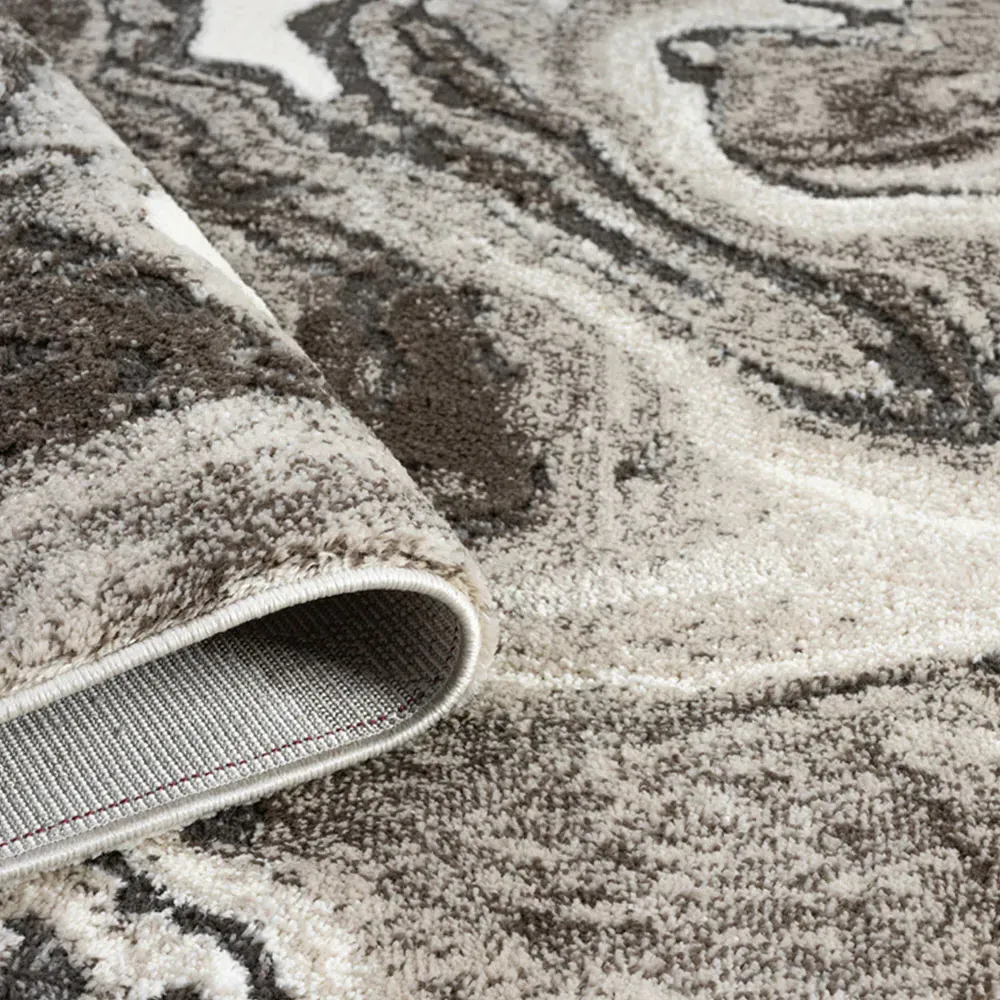 Eleanor Marble Embossed Rug - Mocha