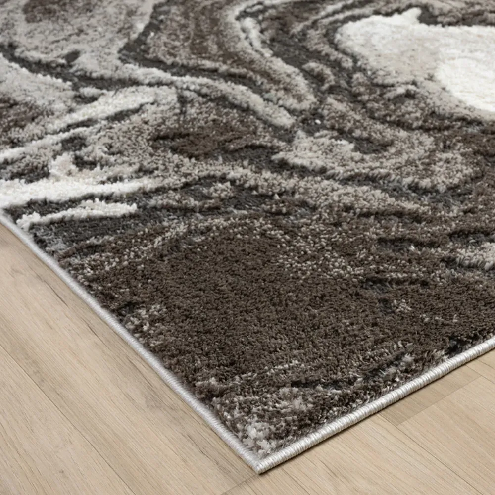 Eleanor Marble Embossed Rug - Mocha