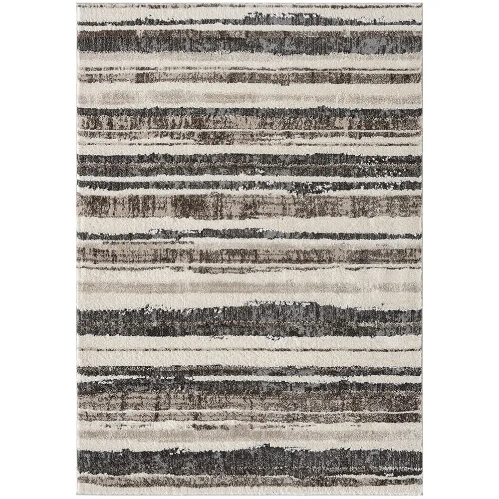 Eleanor Striped Embossed Rug - Mocha image