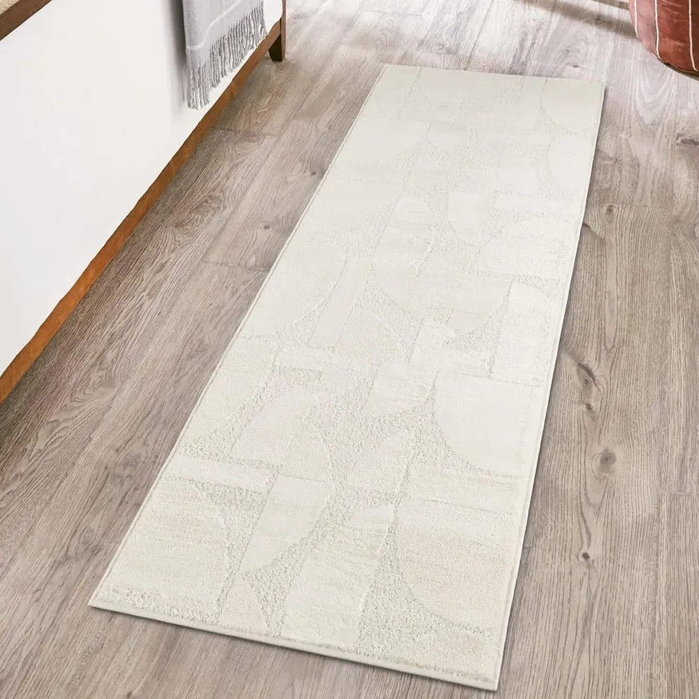 Hamilton Abstract Motif Rug - Cream, Polypropylene