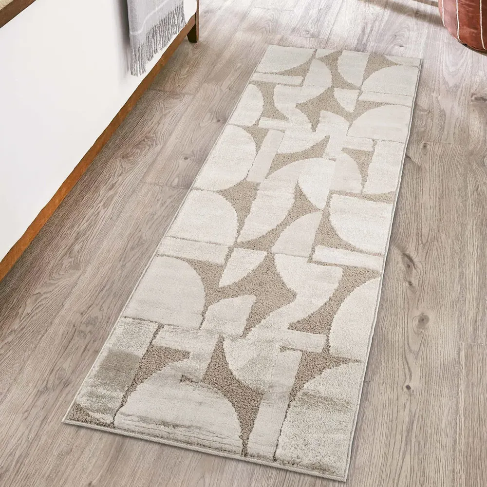 Hamilton Abstract Motif Rug - Mocha, Polypropylene