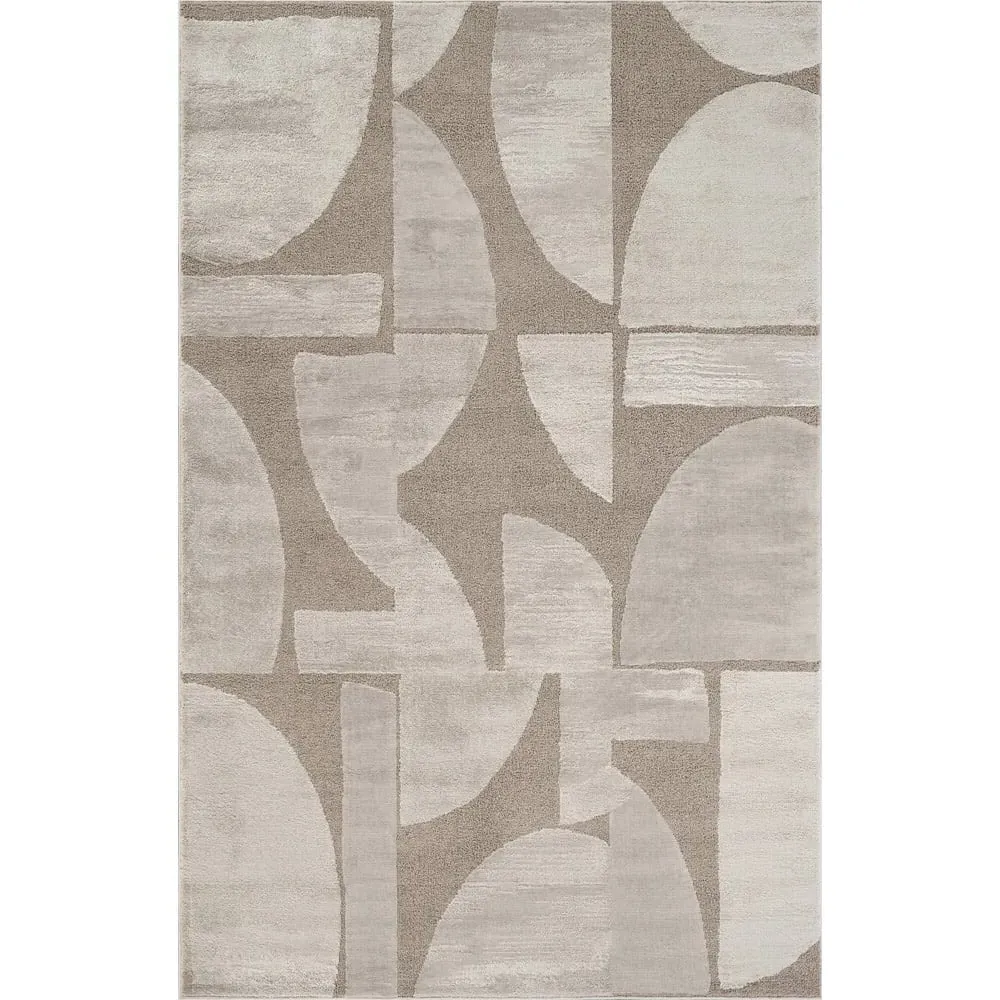 Hamilton Abstract Motif Rug - Mocha, Polypropylene image