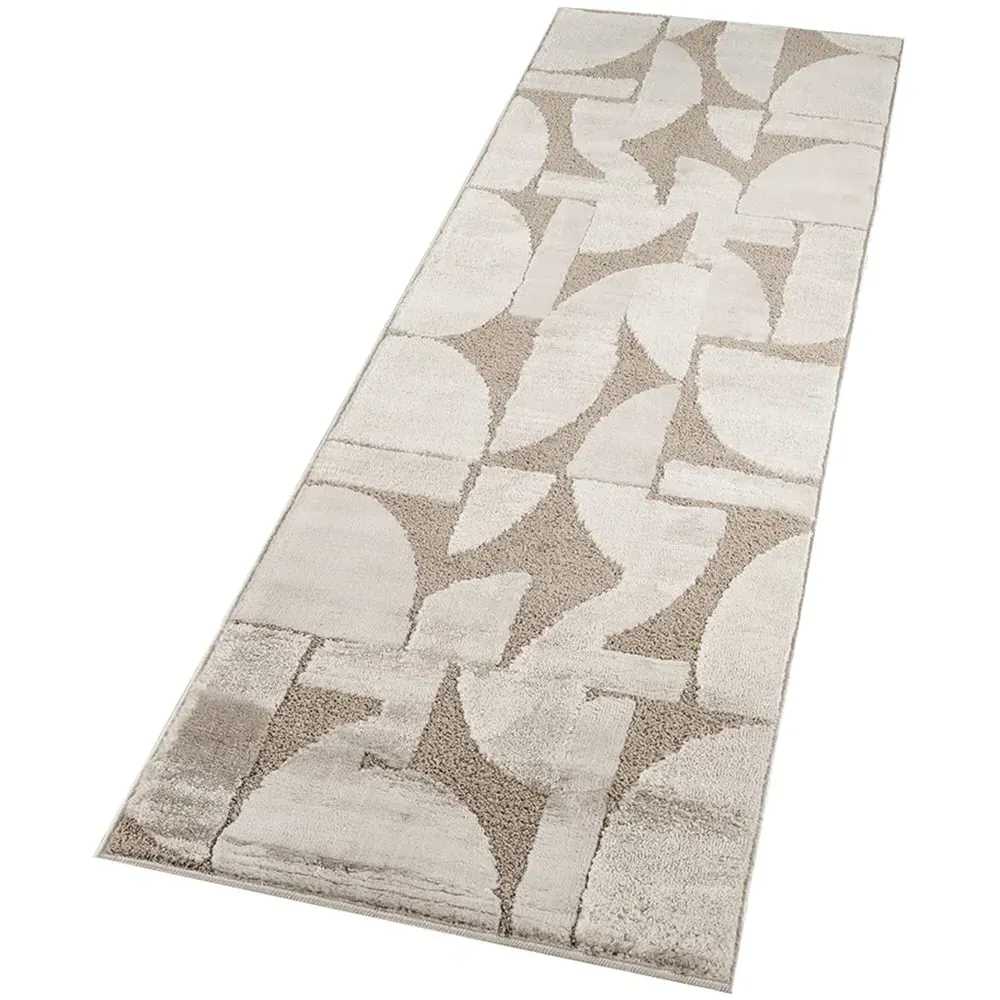 Hamilton Abstract Motif Rug - Mocha, Polypropylene