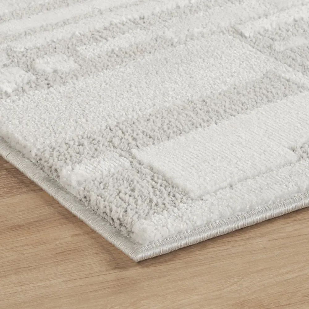 Hamilton Geometric Rug - Silver, Polypropylene