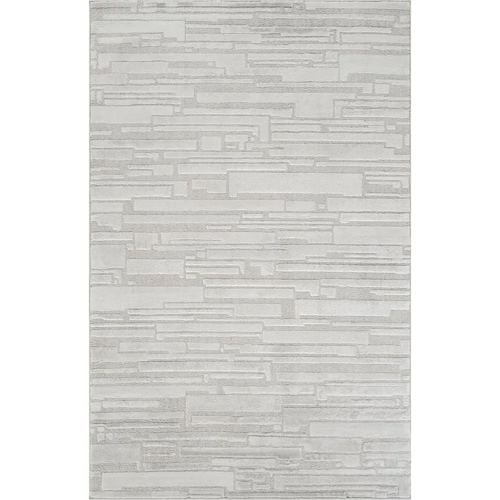 Hamilton Geometric Rug - Silver, Polypropylene image