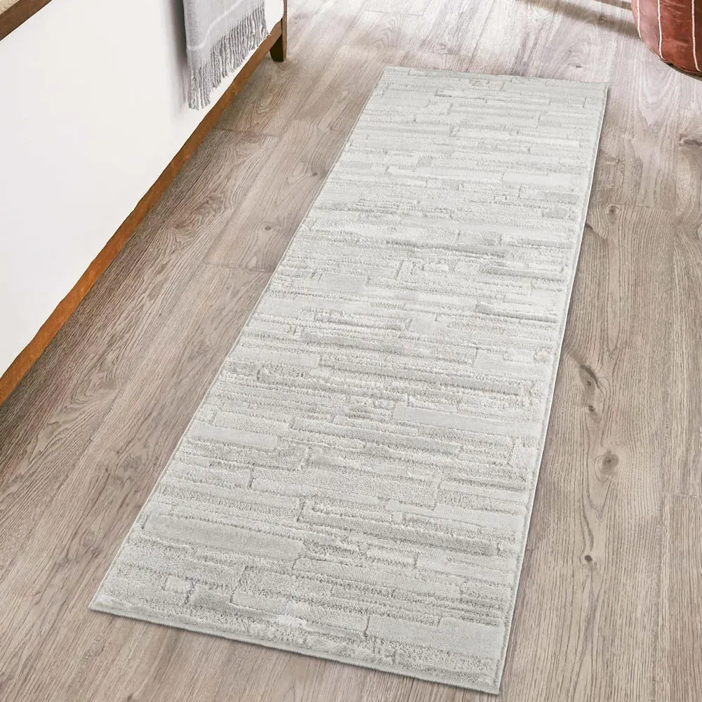 Hamilton Geometric Rug - Silver, Polypropylene