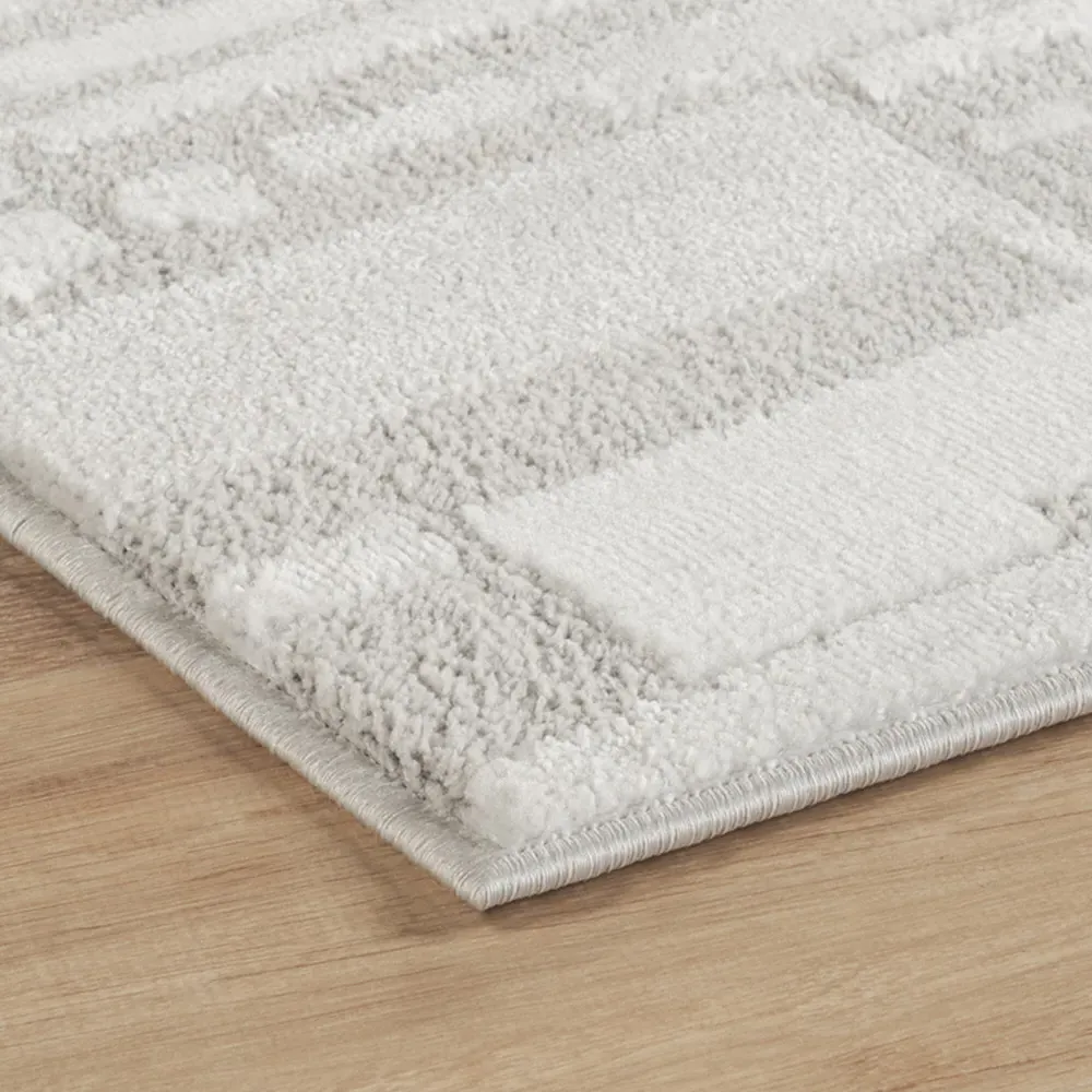 Hamilton Geometric Rug - Silver, Polypropylene