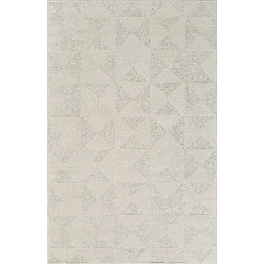 Hamilton Geometric Triangle Mosaic Rug - Cream