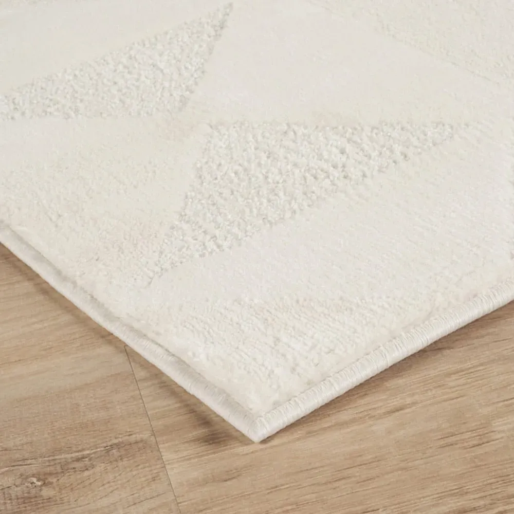 Hamilton Geometric Triangle Mosaic Rug - Cream