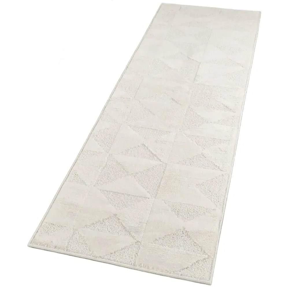 Hamilton Geometric Triangle Mosaic Rug - Cream
