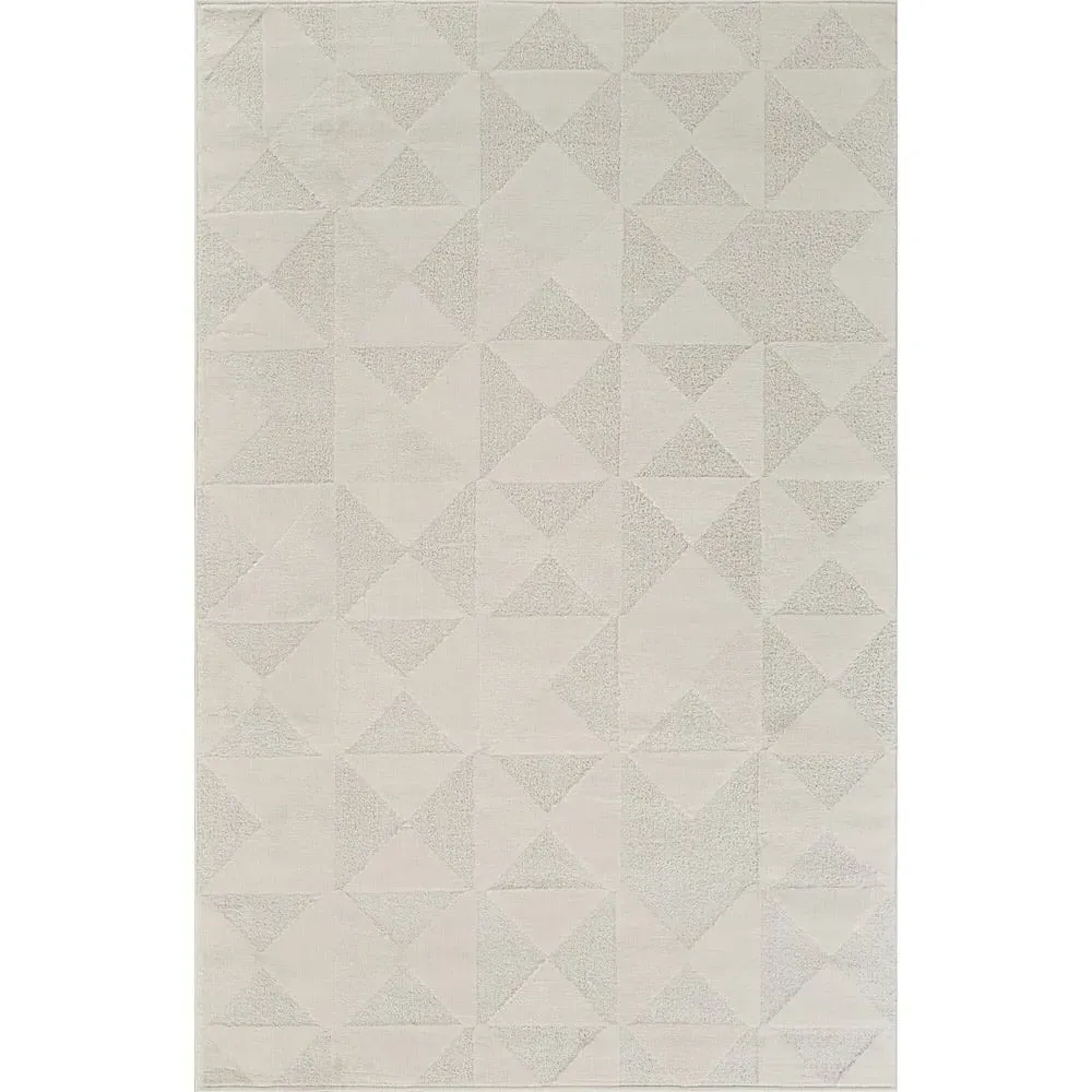 Hamilton Geometric Triangle Mosaic Rug - Cream image