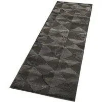 Hamilton Geometric Triangle Mosaic Rug - Grey, Polypropylene
