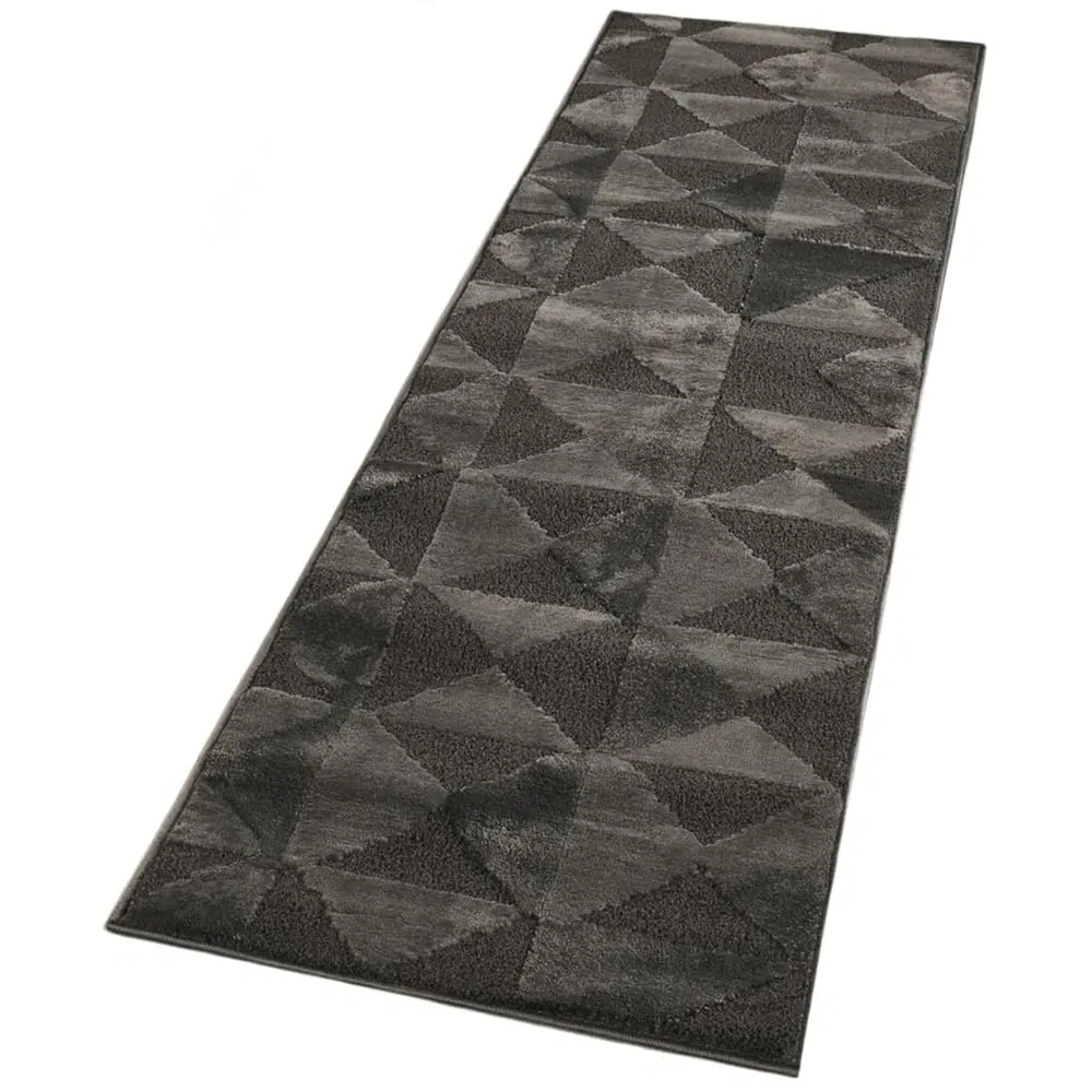 Hamilton Geometric Triangle Mosaic Rug - Grey, Polypropylene